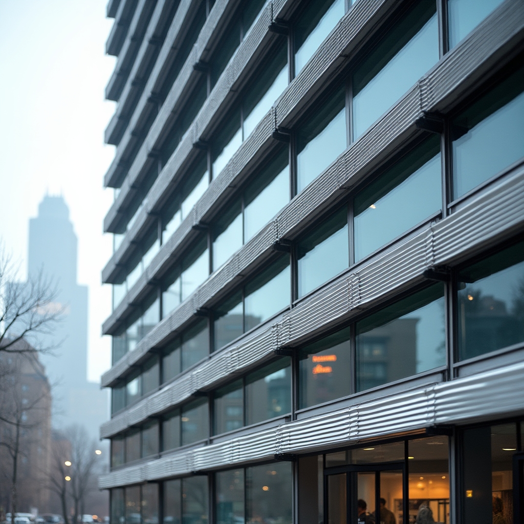 Raffstore-Anlage an der Fassade eines Gewerbeobjekts